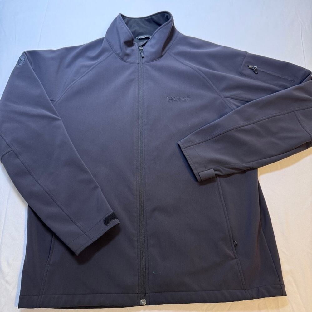 Marmot Gravity Jacket Men's XL Black M1 Softshell Fleece Lined Full Zip